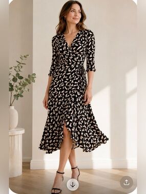 NWT Diane von Furstenberg 100% Silk Wrap Dress Julian Two Size 2